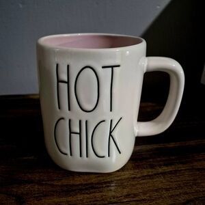 Rae Dunn Pink and Cream 'Hot Chick' Mug